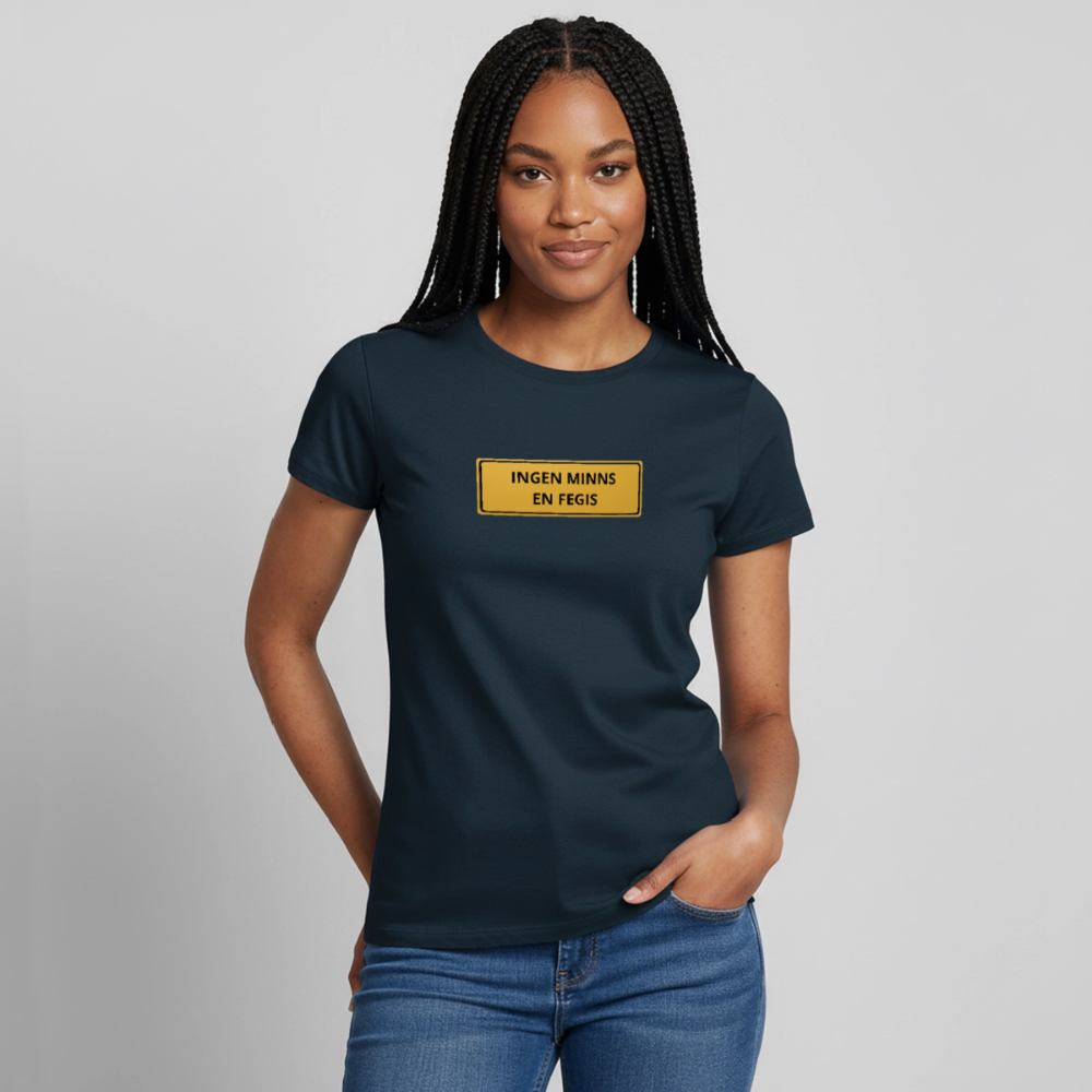 Ingen minns en fegis T-shirt dam - marinblå