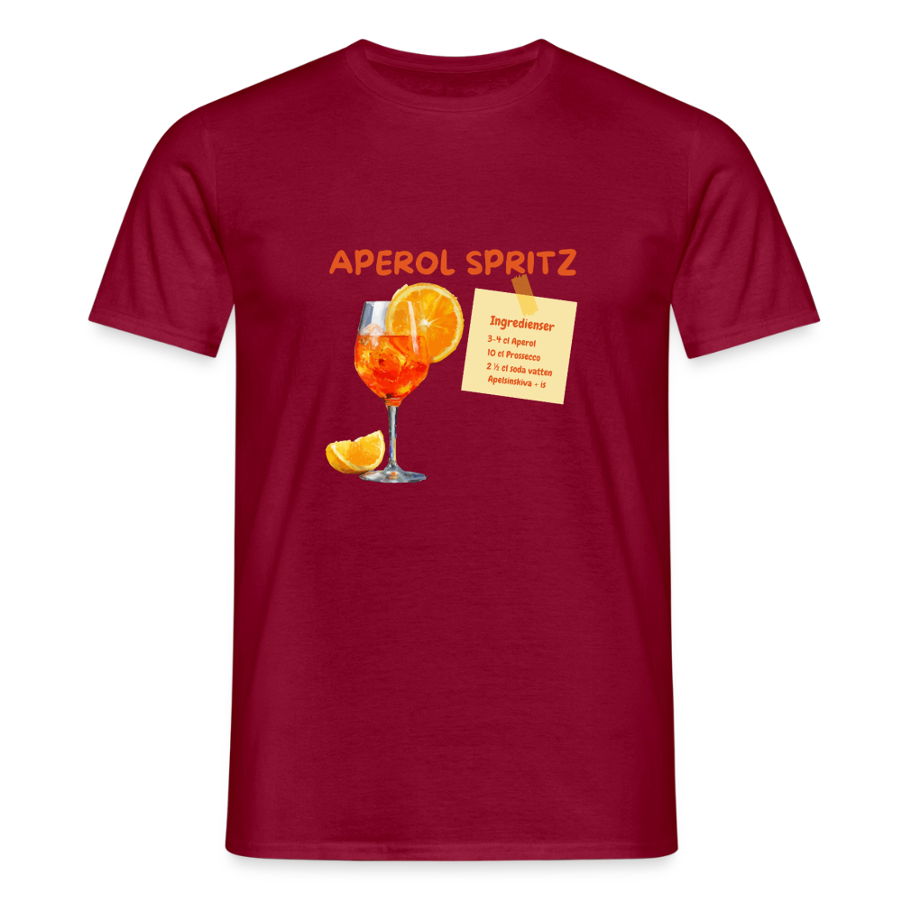 Aperol spritz T-shirt herr - tegelröd