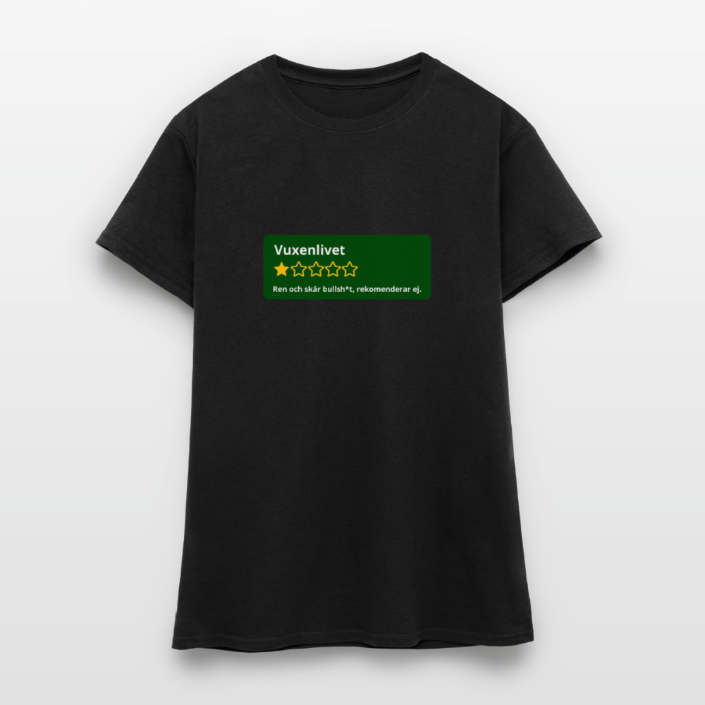 Recension på vuxenlivet T-shirt dam - svart