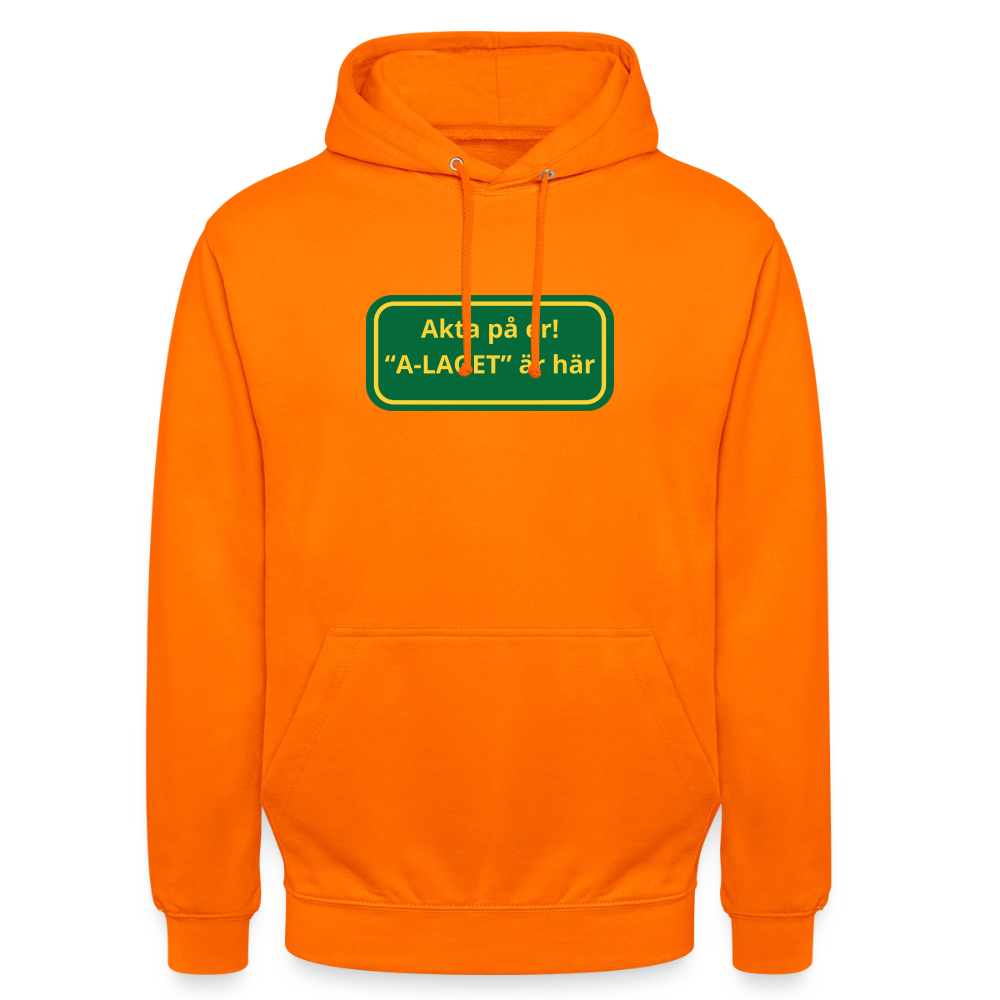 Akta på er A-laget är här Hoodie unisex - orange