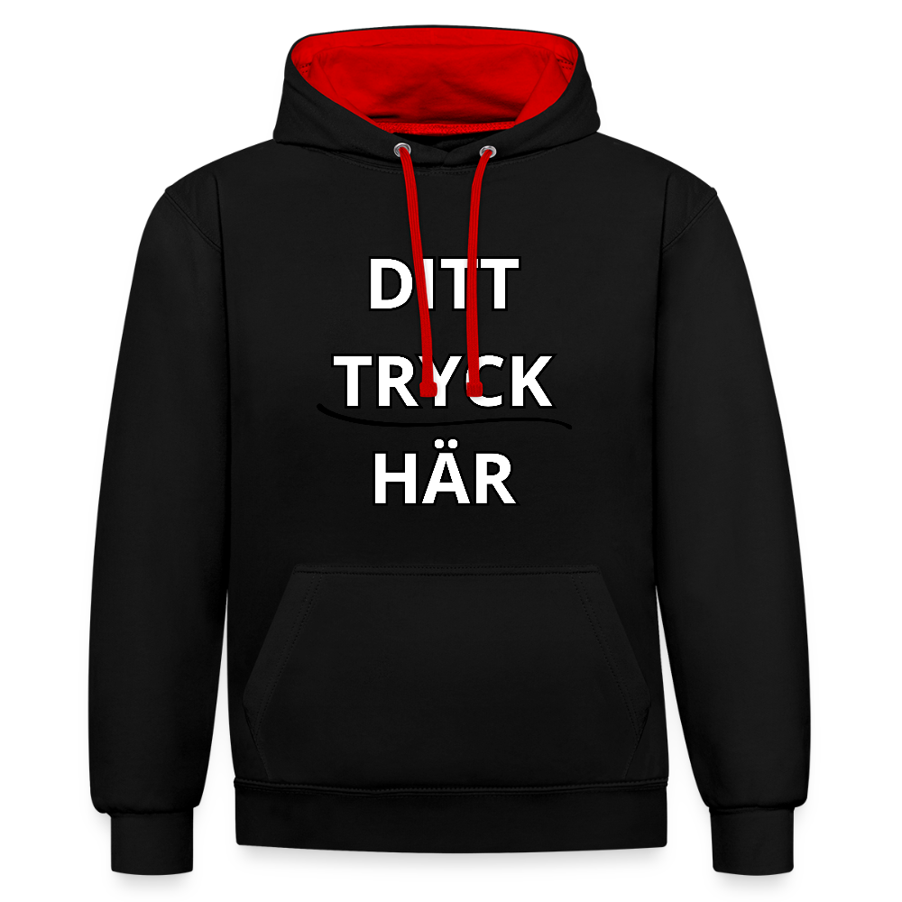 Contrast Colour Hoodie - svart/röd