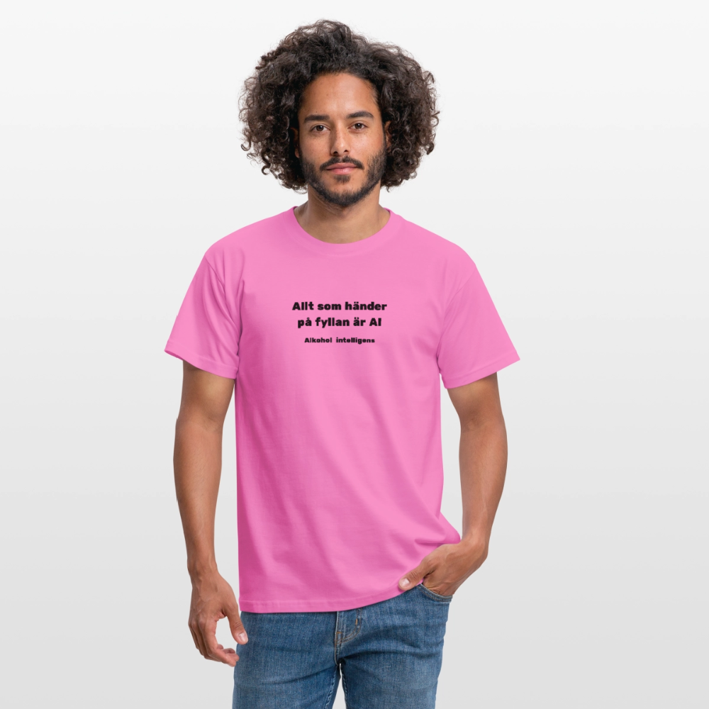 Allt som händer på fyllan är AI (Alkohol intelligens) T-shirt herr - rosa