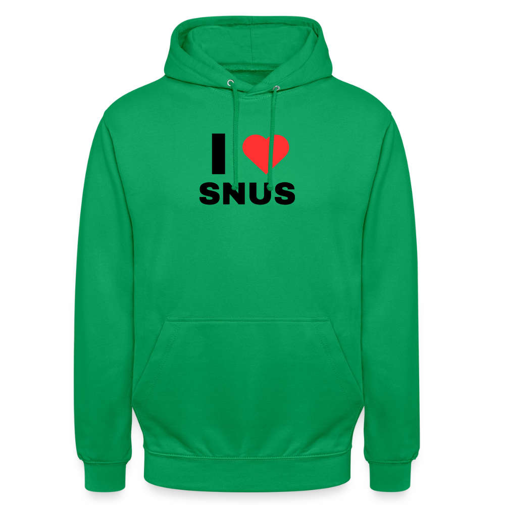 I love snus Hoodie unisex - kellygrön