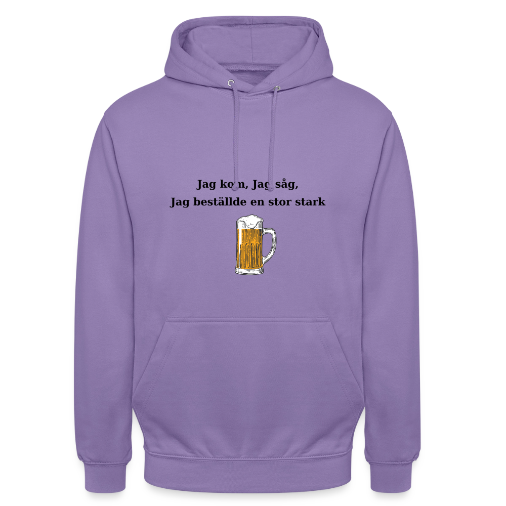 Jag kom, jag såg, jag beställde en stor stark Hoodie Unisex - lavendel