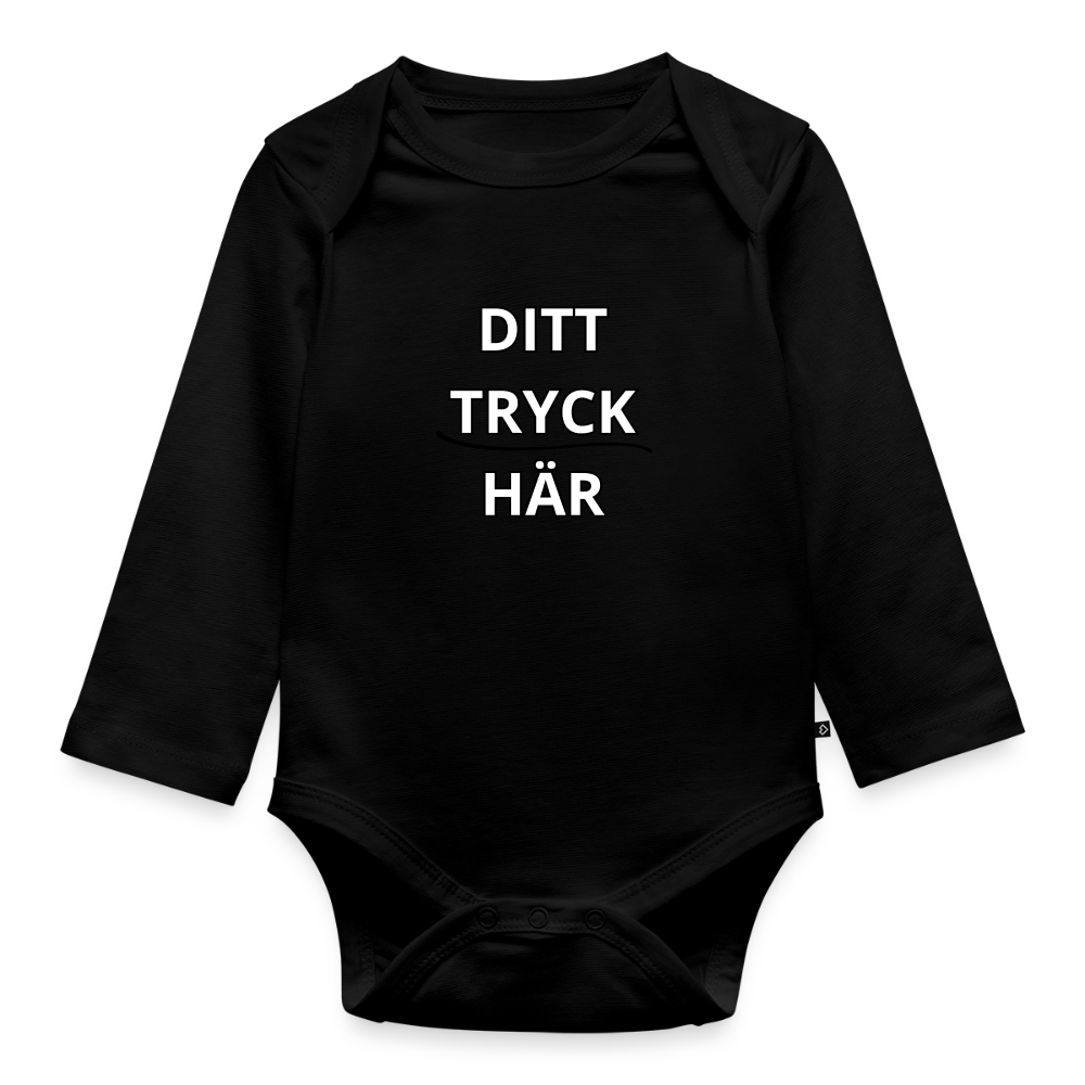 Ekologisk långärmad babybody - svart