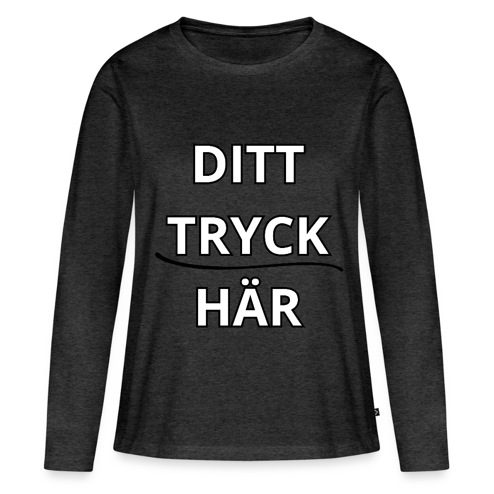 Långärmad premium-T-shirt dam - antracitmelerad