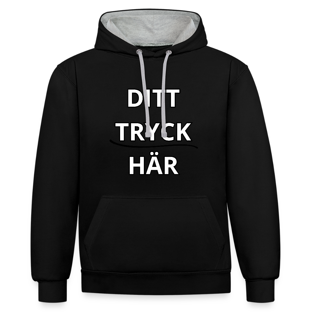 Contrast Colour Hoodie - svart/gråmelerad