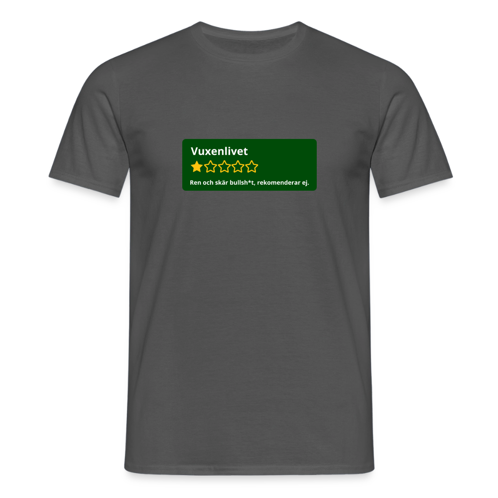 Recension på vuxenlivet T-shirt Herr - kolgrå