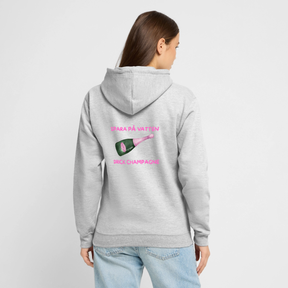 Spara på vatten, drick champagne Hoodie Unisex - ljusgråmelerad