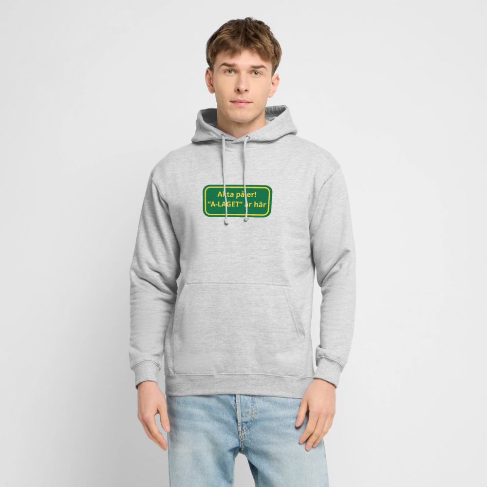 Akta på er A-laget är här Hoodie unisex - ljusgråmelerad