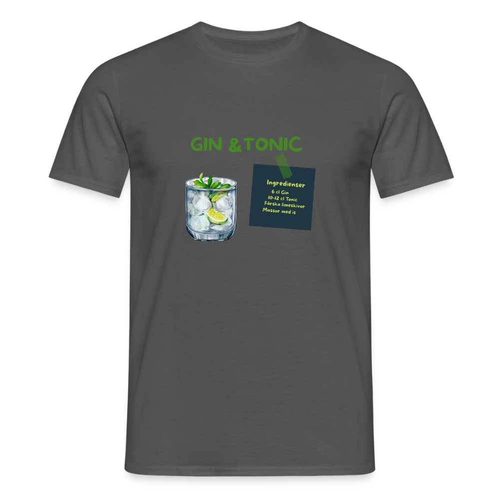 Gin & tonic T-shirt herr - kolgrå