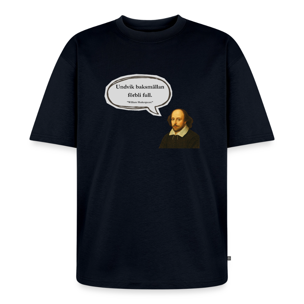 Undvik baksmällan förbli full oversized premium-T-shirt unisex - marinblå