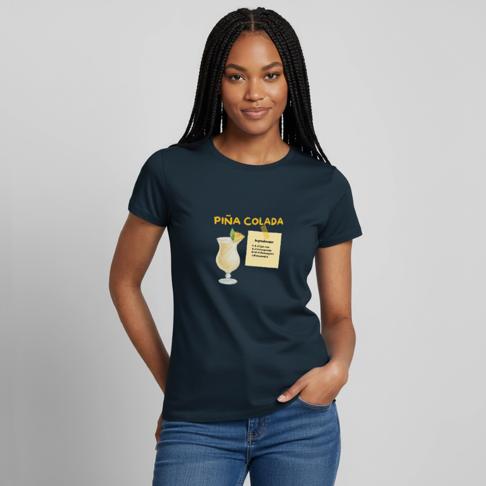 Pina colada T-shirt Dam - marinblå