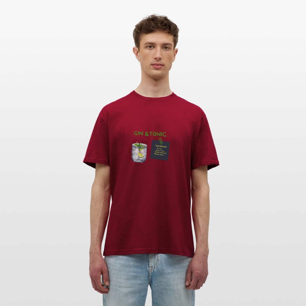 Gin & tonic T-shirt herr - tegelröd