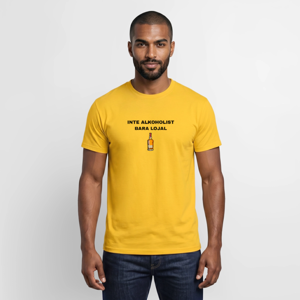 Inte alkoholist bara lojal T-shirt herr - gul