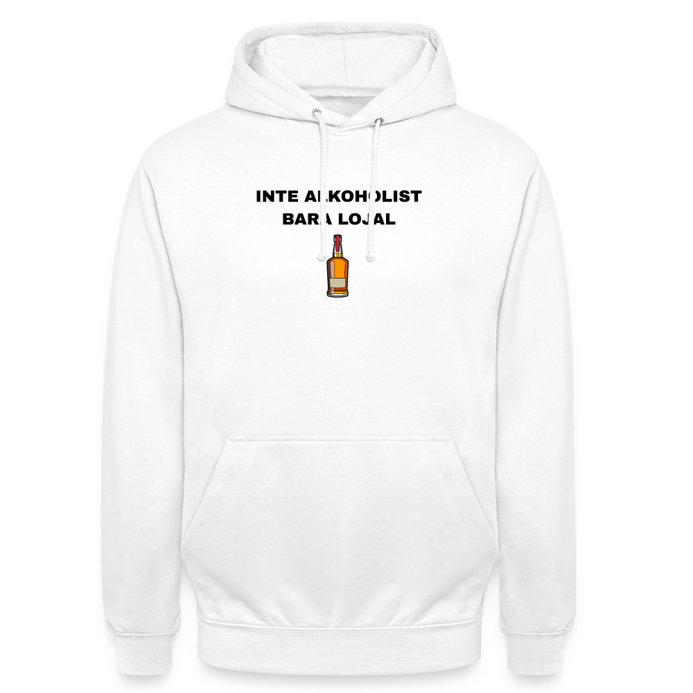 Inte alkoholist bara lojal Hoodie Unisex - vit