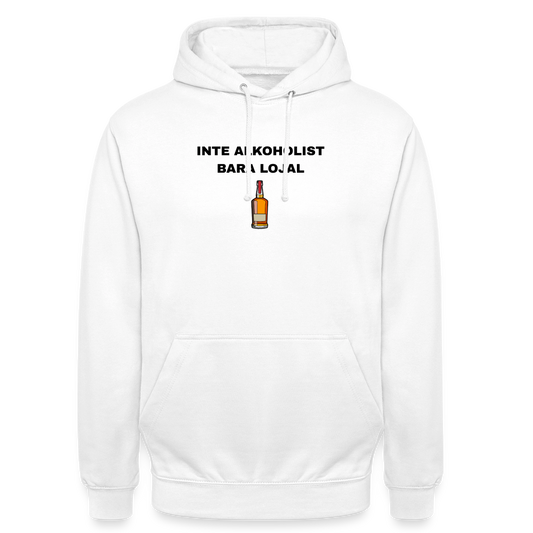 Inte alkoholist bara lojal Hoodie Unisex - vit