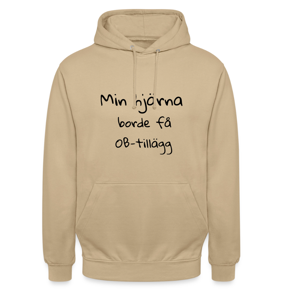 Min hjärna borde få OB-tillägg Hoodie Unisex - beige