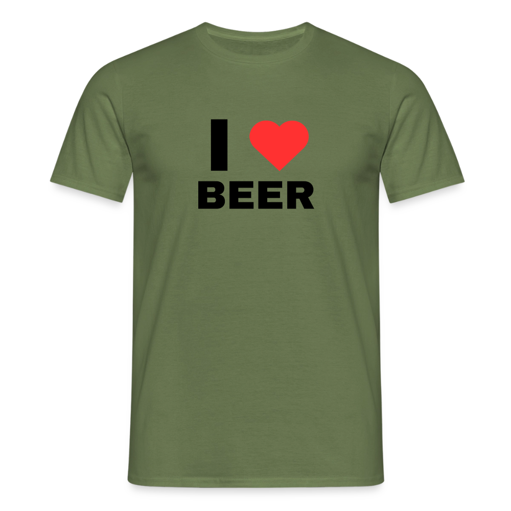 I love beer T-shirt herr - Militärgrön