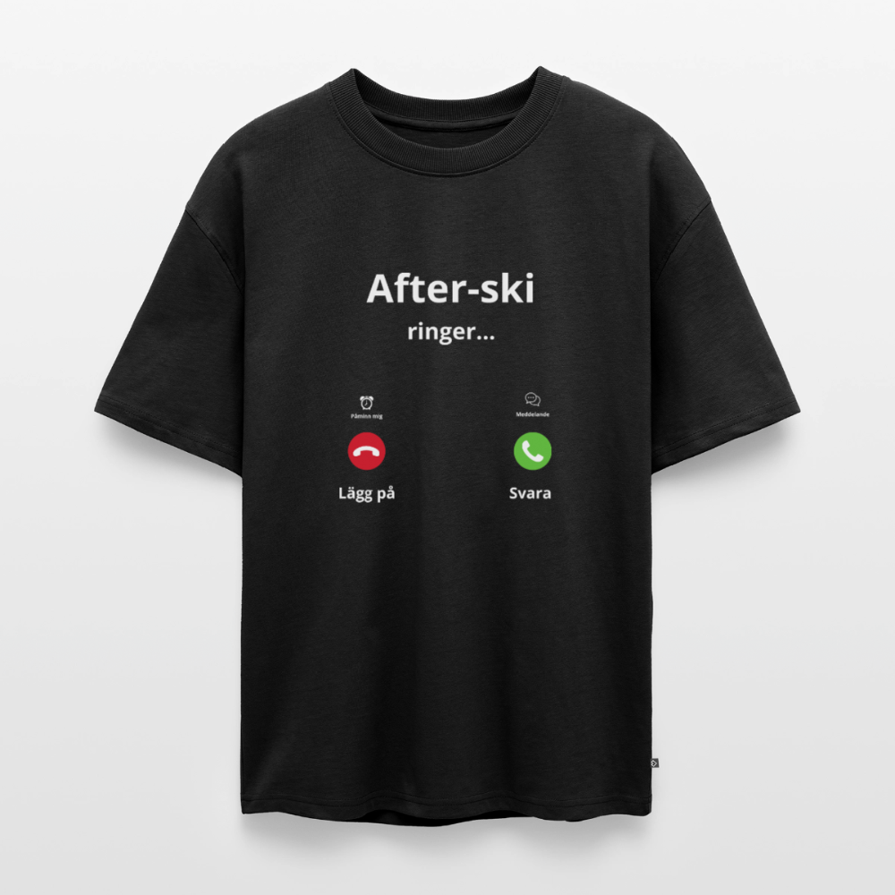 After-ski ringer... oversized premium-T-shirt unisex - svart